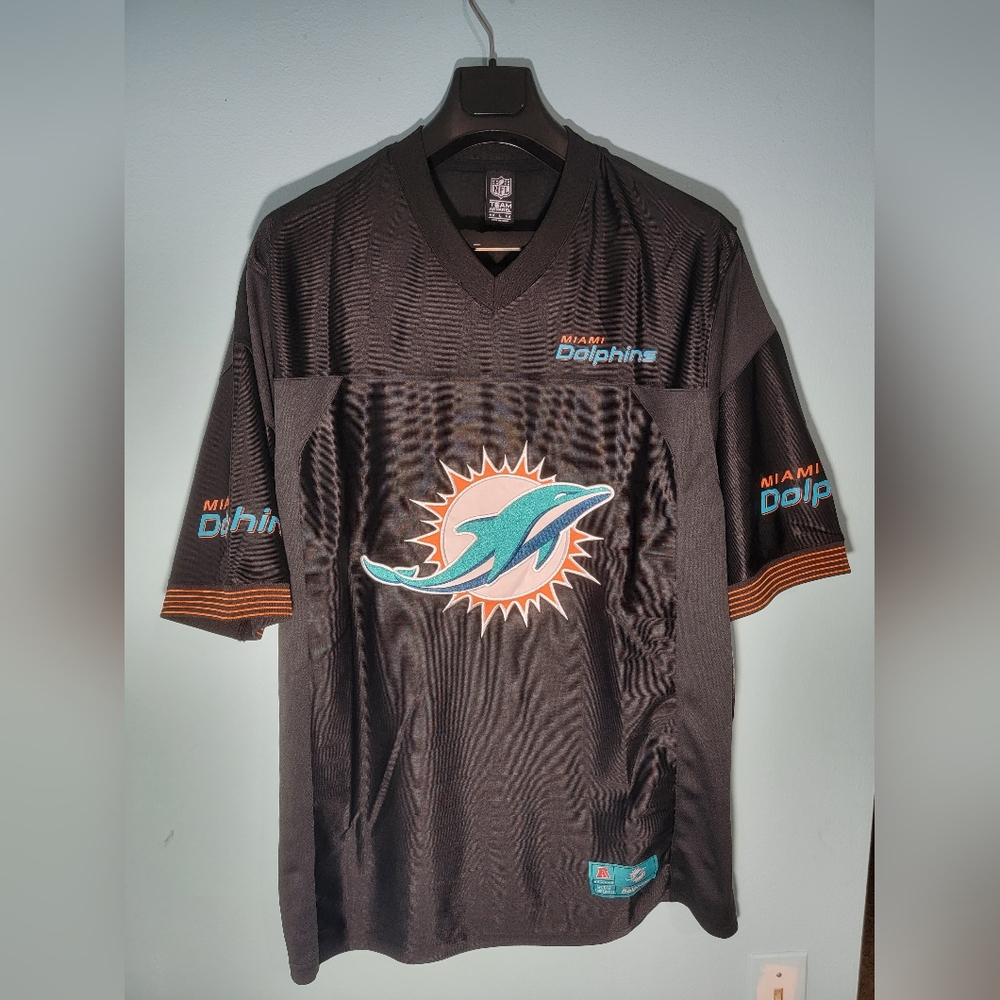 NFL Team Apparel Miami Dolphins Black Jersey Size Large Football